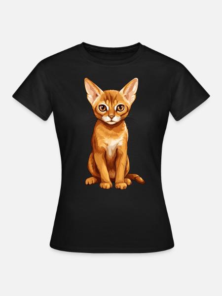 Chat d’Abyssinie Abessinierkatze - T-shirt Femme - noir