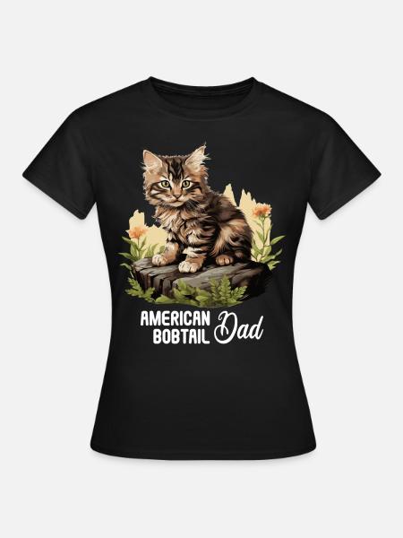 Cat Katzen American Bobtail - Frauen T-Shirt - Schwarz