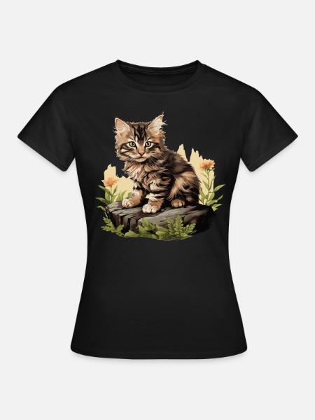 Cat Katzen American Bobtail - Frauen T-Shirt - Schwarz