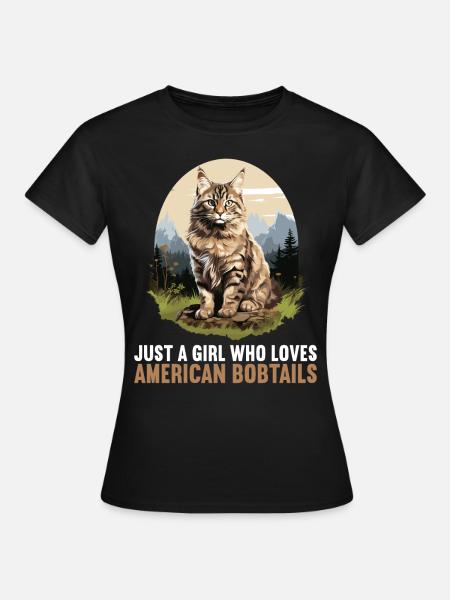 Cat Katzen American Bobtail - Frauen T-Shirt - Schwarz