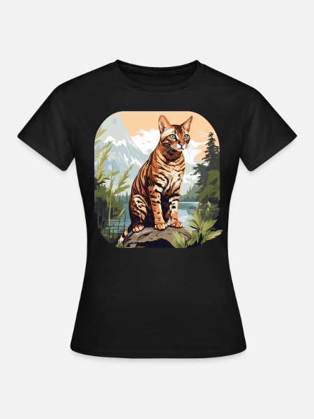 Bengal Cat Bengalkatze - Frauen T-Shirt - Schwarz
