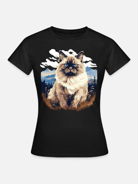 Birman Cat Birma Katze - Frauen T-Shirt - Schwarz