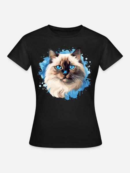 Birman Cat Birma Katze - Frauen T-Shirt - Schwarz