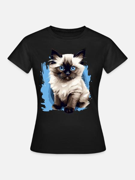 Birman Cat Birma Katze - Frauen T-Shirt - Schwarz