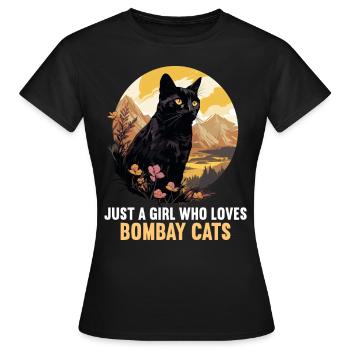 Chat de Bombay Bombay Katze - T-shirt Femme - noir - Devant - AI Model Female 172 dark (172cm)