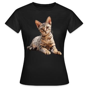 Egyptian Mau Kätzchen Katze Ägyptische Mau - Frauen T-Shirt - Schwarz - Vorne - AI Model Female 172 dark (172cm)