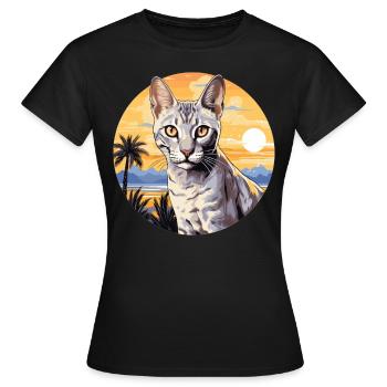 Egyptian Mau Kätzchen Katze Ägyptische Mau - Frauen T-Shirt - Schwarz - Vorne - AI Model Female 172 dark (172cm)