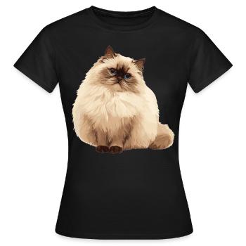 Chat de l’Himalaya Colourpoint Katze - T-shirt Femme - noir - Devant - AI Model Female 172 dark (172cm)
