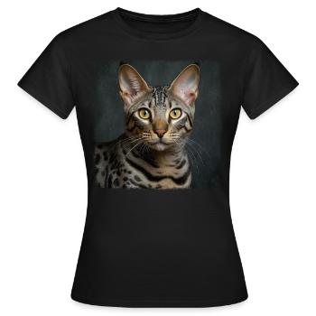 Egyptian Mau Kätzchen Katze Ägyptische Mau - Frauen T-Shirt - Schwarz - Vorne - AI Model Female 172 dark (172cm)
