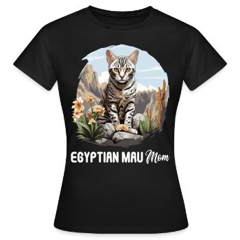 Egyptian Mau Kätzchen Katze Ägyptische Mau - Frauen T-Shirt - Schwarz - Vorne - AI Model Female 172 dark (172cm)