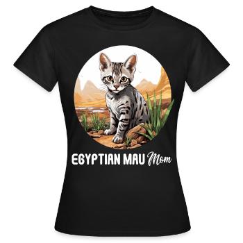 Egyptian Mau Kätzchen Katze Ägyptische Mau - Frauen T-Shirt - Schwarz - Vorne - AI Model Female 172 dark (172cm)