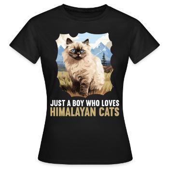 Chat de l’Himalaya Colourpoint Katze - T-shirt Femme - noir - Devant - AI Model Female 172 dark (172cm)