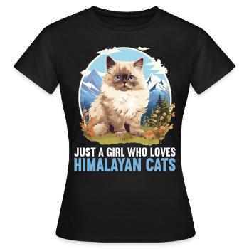 Chat de l’Himalaya Colourpoint Katze - T-shirt Femme - noir - Devant - AI Model Female 172 dark (172cm)