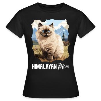 Chat de l’Himalaya Colourpoint Katze - T-shirt Femme - noir - Devant - AI Model Female 172 dark (172cm)