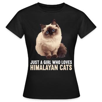 Chat de l’Himalaya Colourpoint Katze - T-shirt Femme - noir - Devant - AI Model Female 172 dark (172cm)