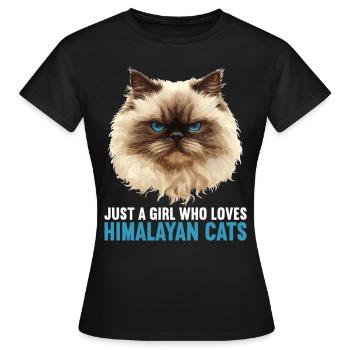 Chat de l’Himalaya Colourpoint Katze - T-shirt Femme - noir - Devant - AI Model Female 172 dark (172cm)
