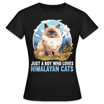 Chat de l’Himalaya Colourpoint Katze - T-shirt Femme - noir - Devant - AI Model Female 172 dark (172cm)