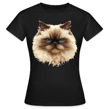 Chat de l’Himalaya Colourpoint Katze - T-shirt Femme - noir - Devant - AI Model Female 172 dark (172cm)