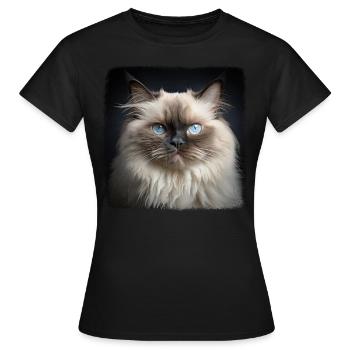 Chat de l’Himalaya Colourpoint Katze - T-shirt Femme - noir - Devant - AI Model Female 172 dark (172cm)