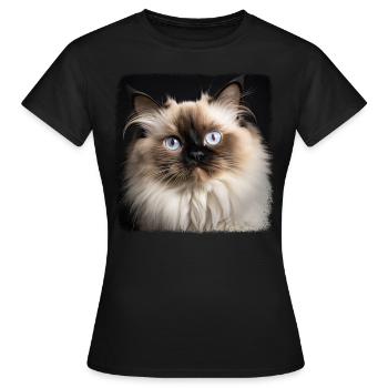 Chat de l’Himalaya Colourpoint Katze - T-shirt Femme - noir - Devant - AI Model Female 172 dark (172cm)