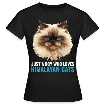 Chat de l’Himalaya Colourpoint Katze - T-shirt Femme - noir - Devant - AI Model Female 172 dark (172cm)