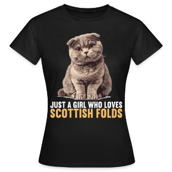 Scottish Fold Kitten Scottish Fold Cat - Women's T-Shirt - black - Front - AI Model Female 172 dark (172cm)