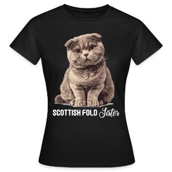 Scottish Fold Kitten Scottish Fold Cat - Women's T-Shirt - black - Front - AI Model Female 172 dark (172cm)
