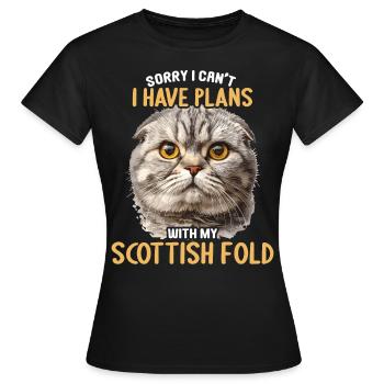 Scottish Fold Kitten Scottish Fold Cat - Women's T-Shirt - black - Front - AI Model Female 172 dark (172cm)