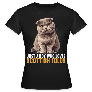 Scottish Fold Kitten Scottish Fold Cat - Women's T-Shirt - black - Front - AI Model Female 172 dark (172cm)