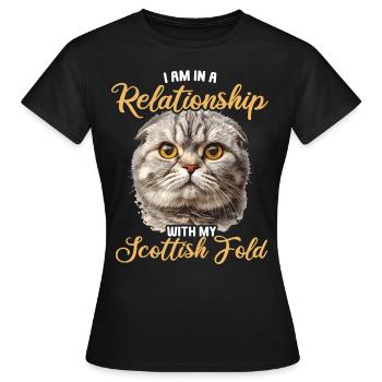 Scottish Fold Kitten Scottish Fold Cat - Women's T-Shirt - black - Front - AI Model Female 172 dark (172cm)