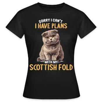 Scottish Fold Kitten Scottish Fold Cat - Women's T-Shirt - black - Front - AI Model Female 172 dark (172cm)