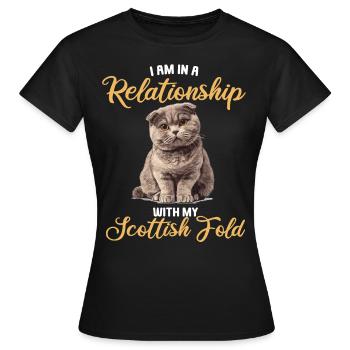Scottish Fold Kitten Scottish Fold Cat - Women's T-Shirt - black - Front - AI Model Female 172 dark (172cm)