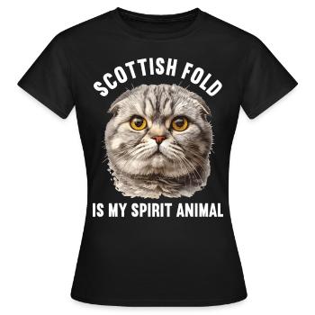 Scottish Fold Kitten Scottish Fold Cat - Women's T-Shirt - black - Front - AI Model Female 172 dark (172cm)