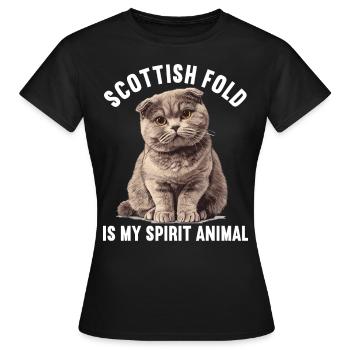 Scottish Fold Kitten Scottish Fold Cat - Women's T-Shirt - black - Front - AI Model Female 172 dark (172cm)