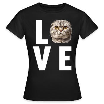 Scottish Fold Kitten Scottish Fold Cat - Women's T-Shirt - black - Front - AI Model Female 172 dark (172cm)