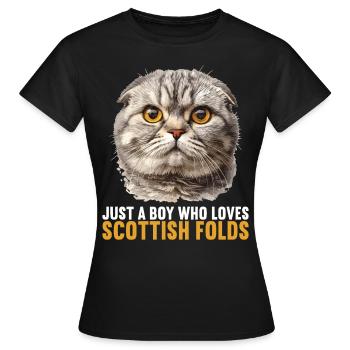Scottish Fold Kitten Scottish Fold Cat - Women's T-Shirt - black - Front - AI Model Female 172 dark (172cm)