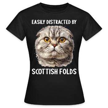 Scottish Fold Kitten Scottish Fold Cat - Women's T-Shirt - black - Front - AI Model Female 172 dark (172cm)