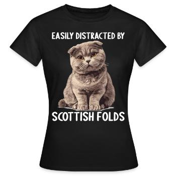 Scottish Fold Kitten Scottish Fold Cat - Women's T-Shirt - black - Front - AI Model Female 172 dark (172cm)