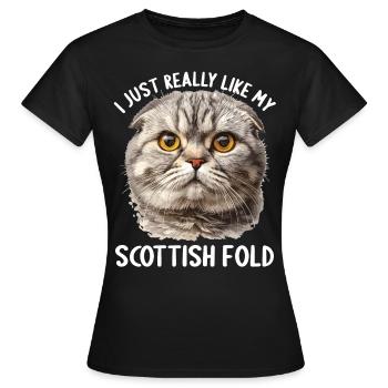 Scottish Fold Kitten Scottish Fold Cat - Women's T-Shirt - black - Front - AI Model Female 172 dark (172cm)