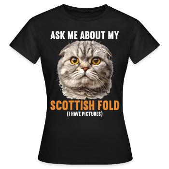 Scottish Fold Kitten Scottish Fold Cat - Women's T-Shirt - black - Front - AI Model Female 172 dark (172cm)