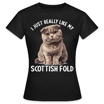 Scottish Fold Kitten Scottish Fold Cat - Women's T-Shirt - black - Front - AI Model Female 172 dark (172cm)