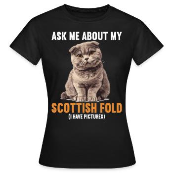 Scottish Fold Kitten Scottish Fold Cat - Women's T-Shirt - black - Front - AI Model Female 172 dark (172cm)