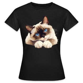 Chaton raquette Chat raquette - T-shirt Femme - noir - Devant - AI Model Female 172 dark (172cm)
