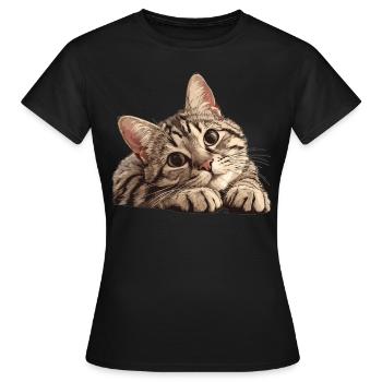 Tabby Kitten Tabby Cat - Women's T-Shirt - black - Front - AI Model Female 172 dark (172cm)