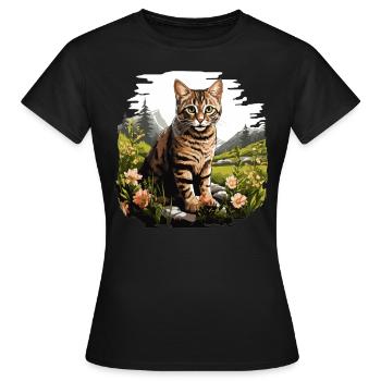 Tabby Kitten Tabby Cat - Women's T-Shirt - black - Front - AI Model Female 172 dark (172cm)
