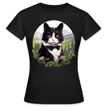 Tuxedo Kitten Tuxedo Cat - Women's T-Shirt - black - Front - AI Model Female 172 dark (172cm)