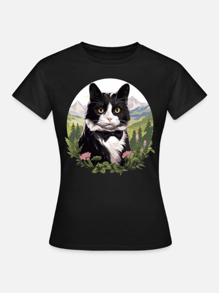 Tuxedo Kätzchen Tuxedo Katze - Frauen T-Shirt - Schwarz