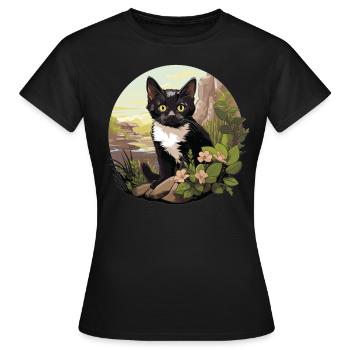 Tuxedo Kitten Tuxedo Cat - Women's T-Shirt - black - Front - AI Model Female 172 dark (172cm)