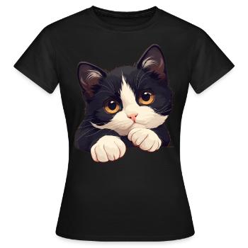 Tuxedo Kitten Tuxedo Cat - Women's T-Shirt - black - Front - AI Model Female 172 dark (172cm)