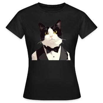 Tuxedo Kitten Tuxedo Cat - Women's T-Shirt - black - Front - AI Model Female 172 dark (172cm)